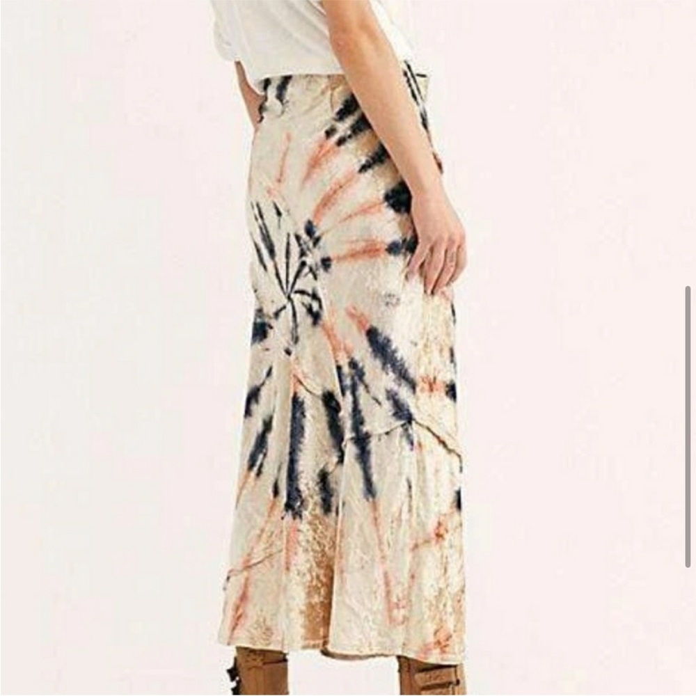 Free People Velvet Serious Swagger Tie-Dye Midi Skirt - Picture 7 of 13